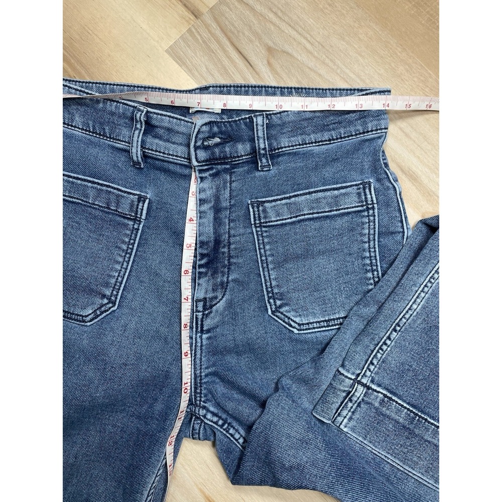 Faherty Wide Leg Jeans Womens 29 Relaxed Fit Patch Pocket Stretch Terry Denim - Picture 6 of 8